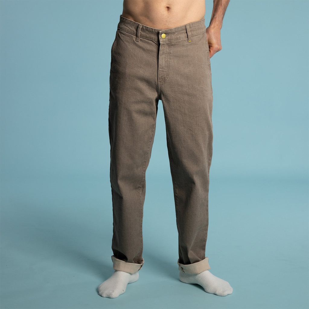 Natural Clay-Dyed Men's Organic Cotton Stretch Chinos (Chemical