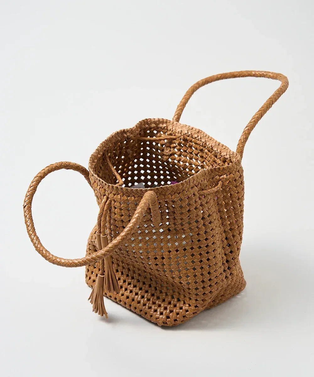 ラグジュアリーなやぎ革メッシュトートバッグ - 春夏限定の涼しげな籠