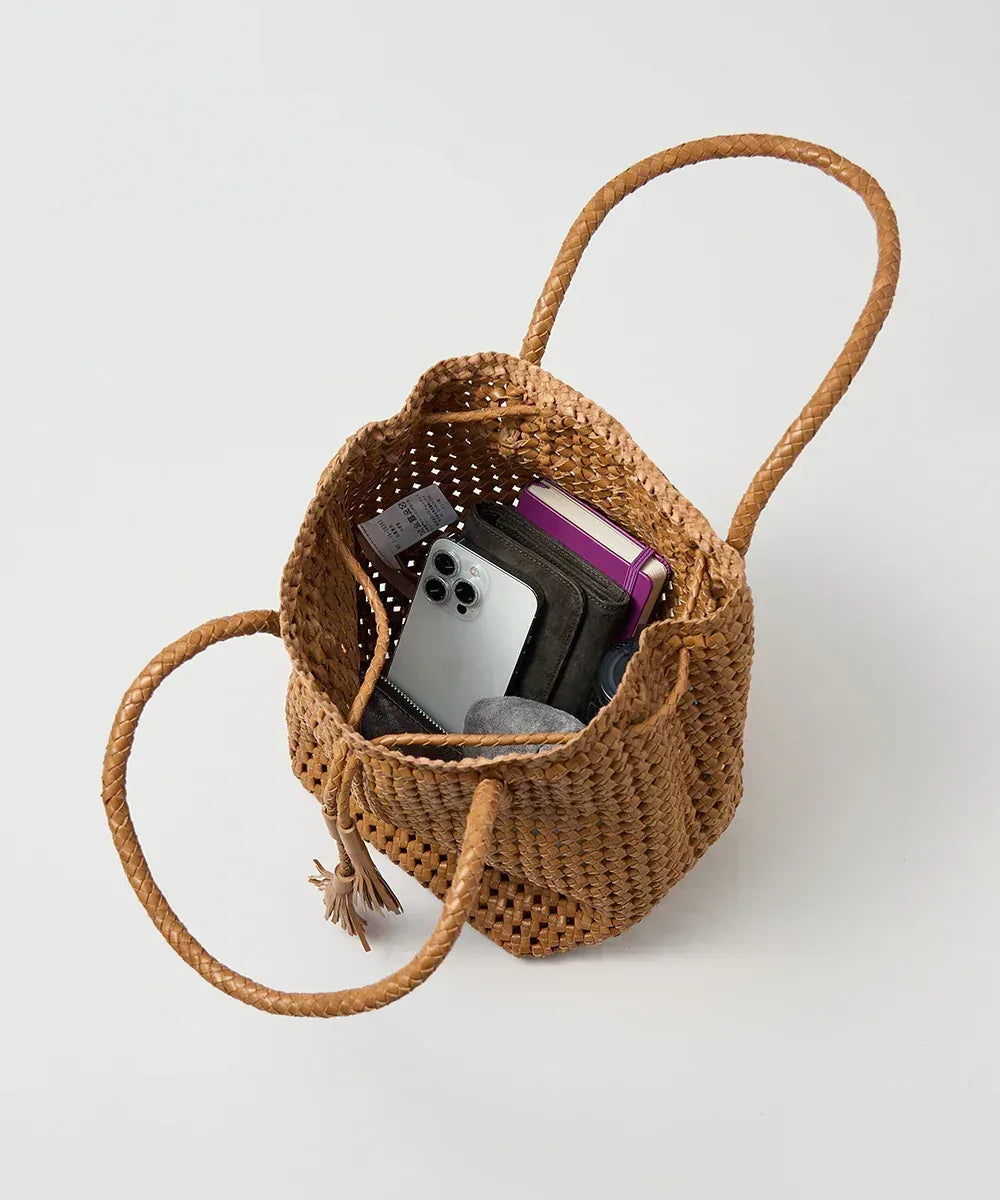 ラグジュアリーなやぎ革メッシュトートバッグ - 春夏限定の涼しげな籠