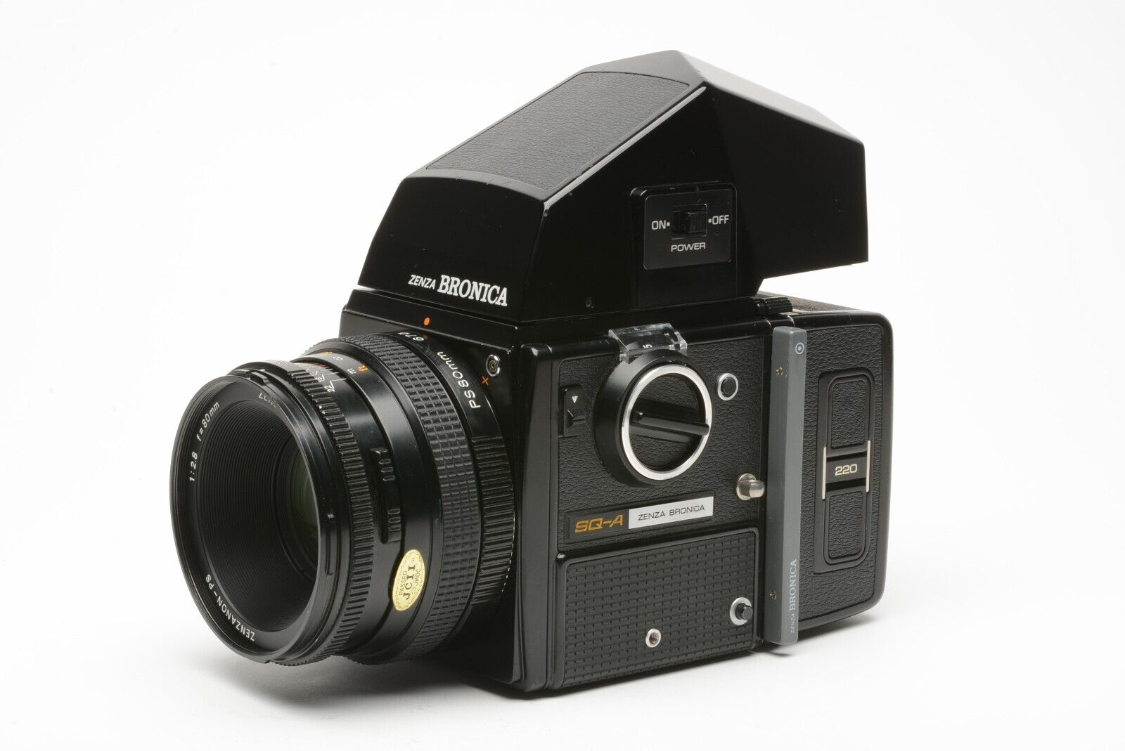 Zenza Bronica SQ-A w/80mm F2.8, AE Prism Finder, 220 Back, Tested