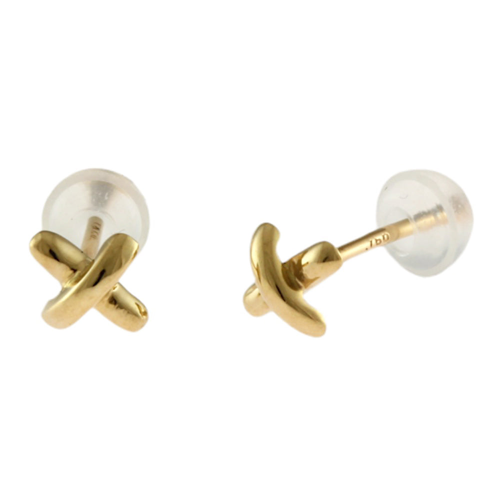 TIFFANY&Co. ティファニー クロスステッチ ピアス 18金 K18イエロー