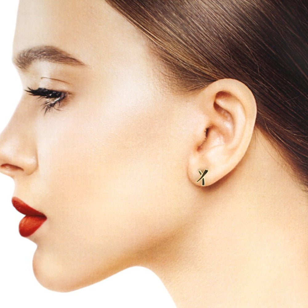 Tiffany & Co. Tiffany Kiss Earrings 18 Gold K18 Yellow Gold Ladies