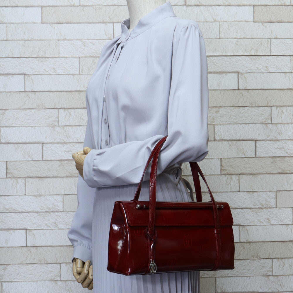 カルティエ CARTIER ハッピーバースデー ハンドバッグ パテントレザー