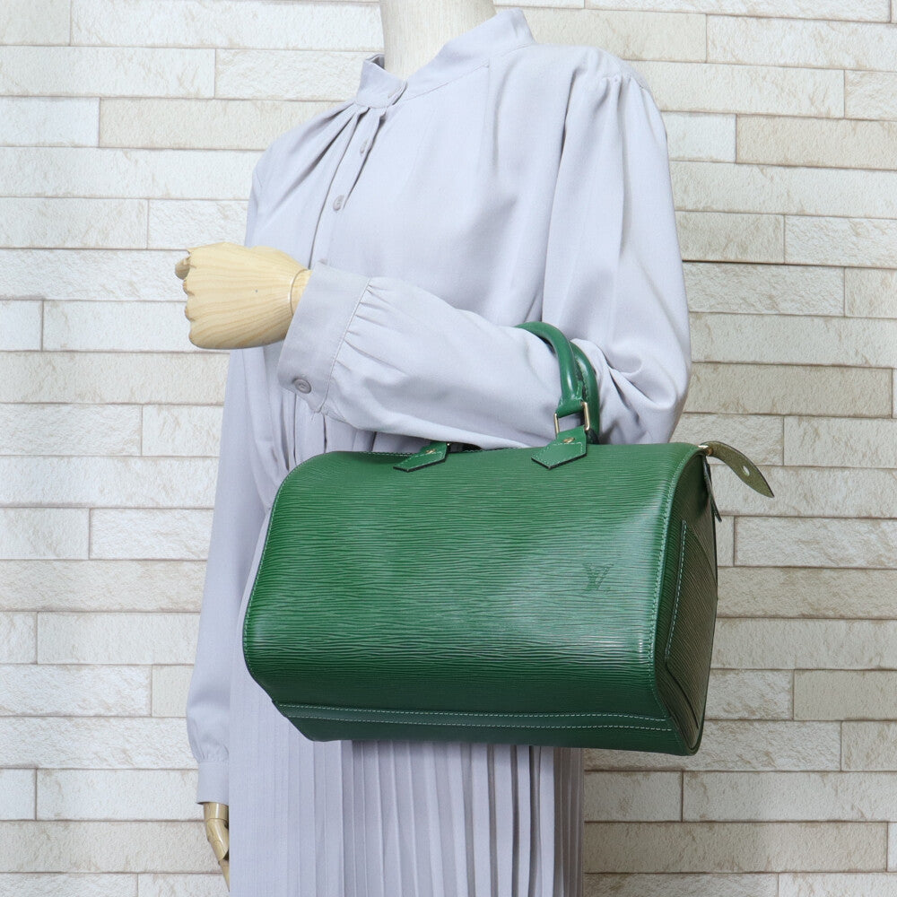 LOUIS VUITTON Louis Vuitton Speedy 25 Epi Handbag Epireather Green
