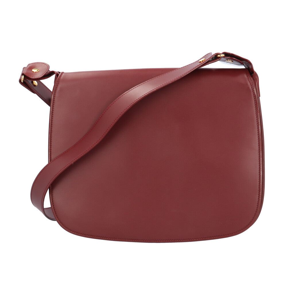 CARTIER カルティエ マストライン ショルダーバッグ レザー レッド