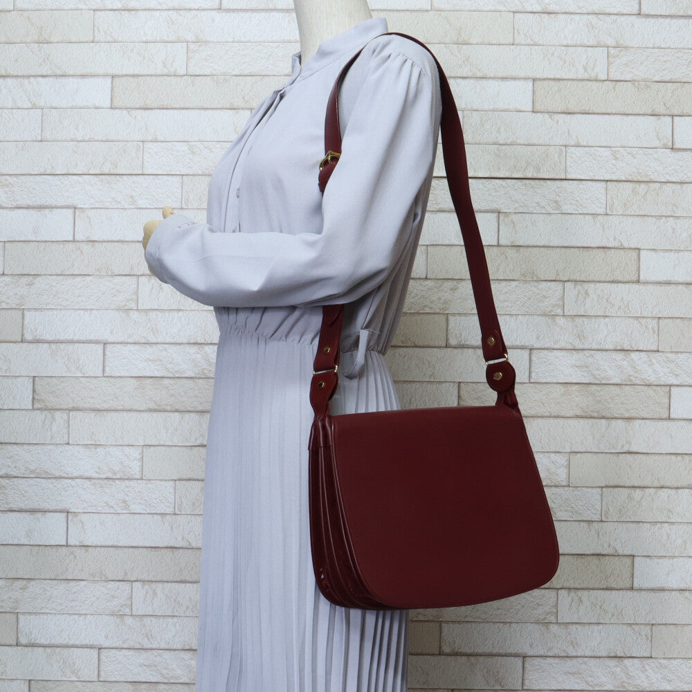 CARTIER カルティエ マストライン ショルダーバッグ レザー レッド