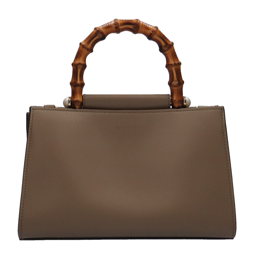 グッチ GUCCI バンブー ハンドバッグ レザー ベージュ レディース 中古
