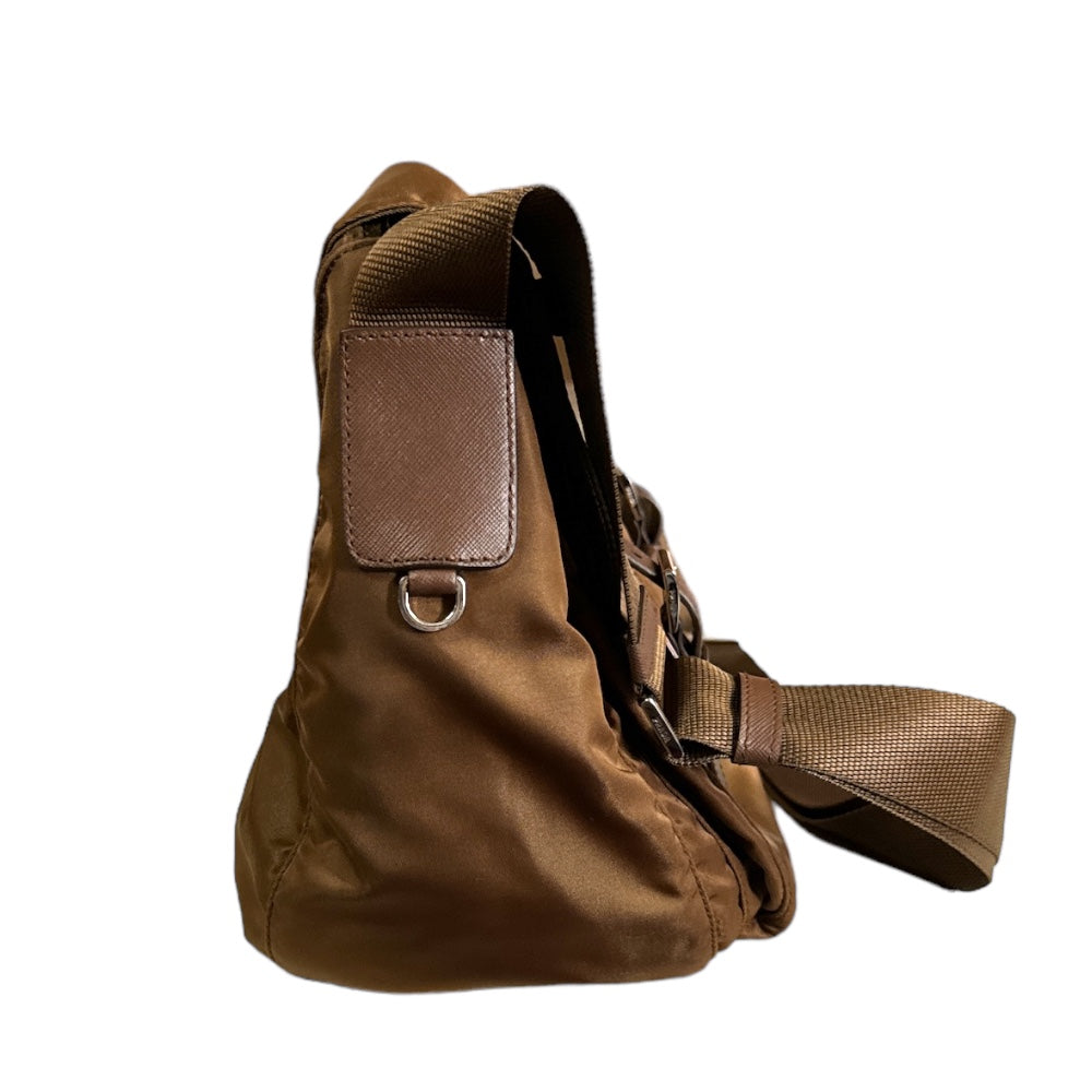 PRADA プラダ ショルダーバッグ ナイロン ブラウン レディース 中古