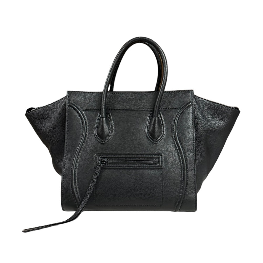 CELINE セリーヌ ラゲージ ファントム ハンドバッグ レザー ブラック