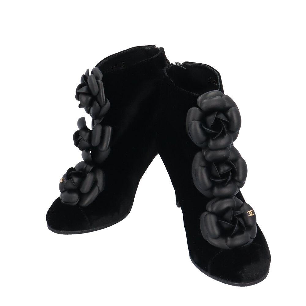 CHANEL シャネル カメリア ブーツ ベロア レディース 中古 – 【公式