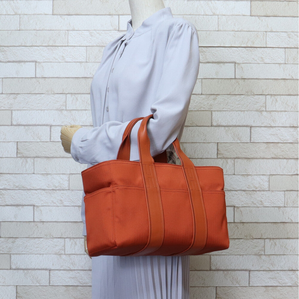 HERMES エルメス アカプルコPM ハンドバッグ ナイロン オレンジ