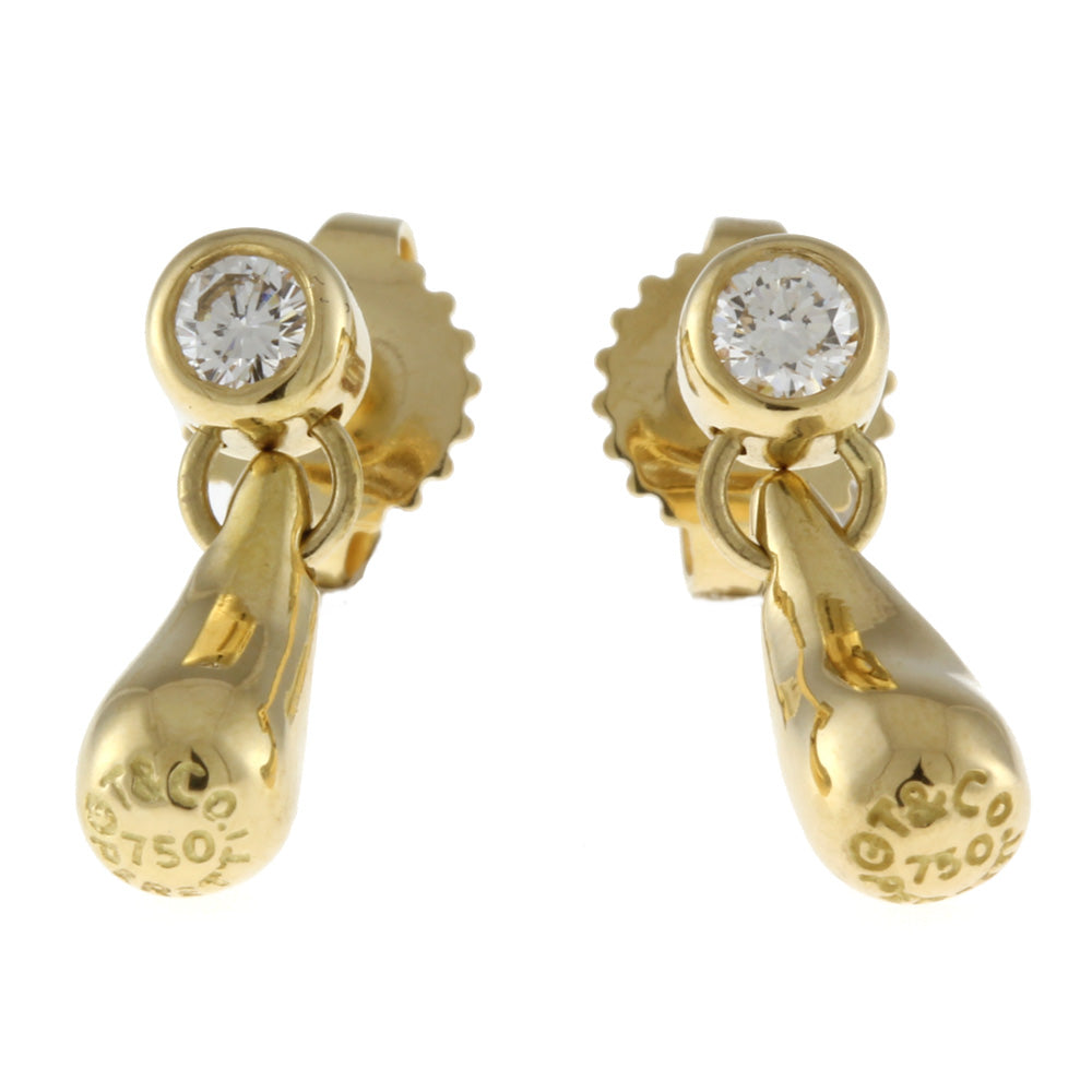 ティファニー TIFFANY&Co. ティアドロップ ピアス 18金 K18イエロー