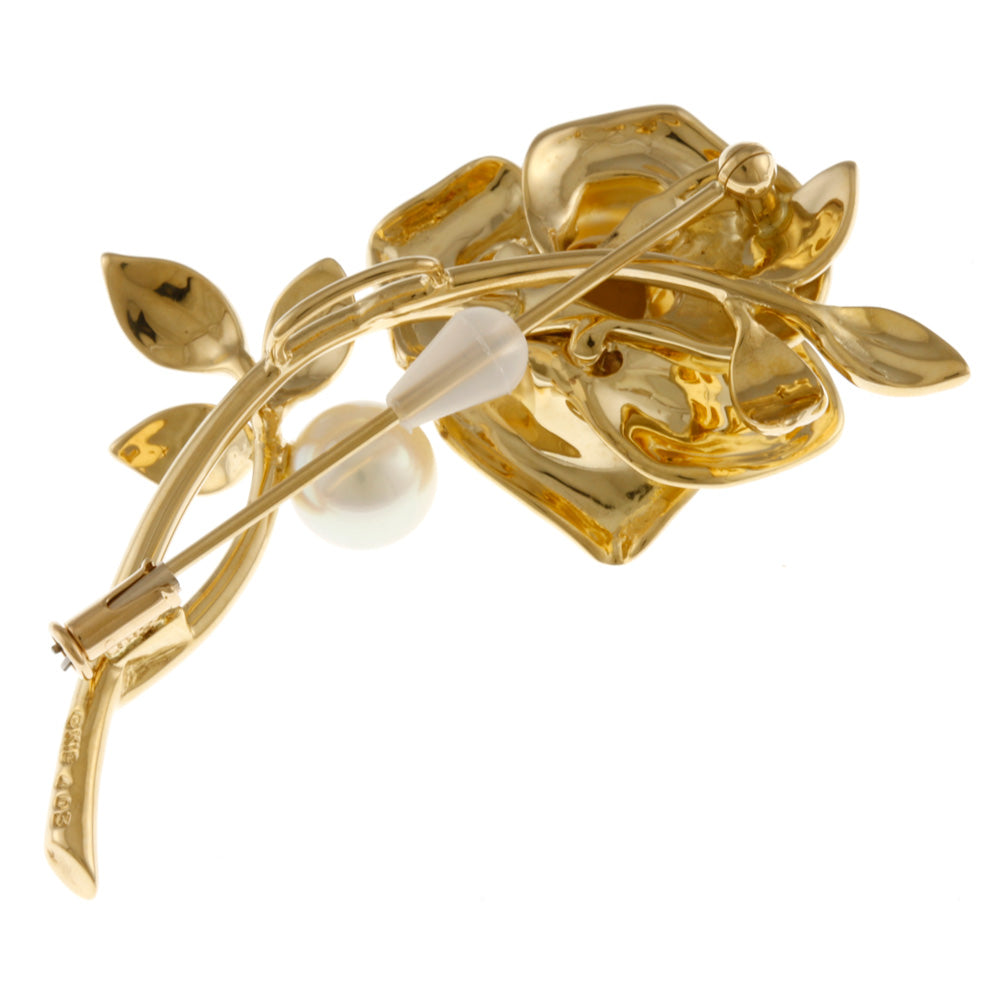 MIKIMOTO ミキモト ブローチ 18金 K18ゴールド ダイヤモンド