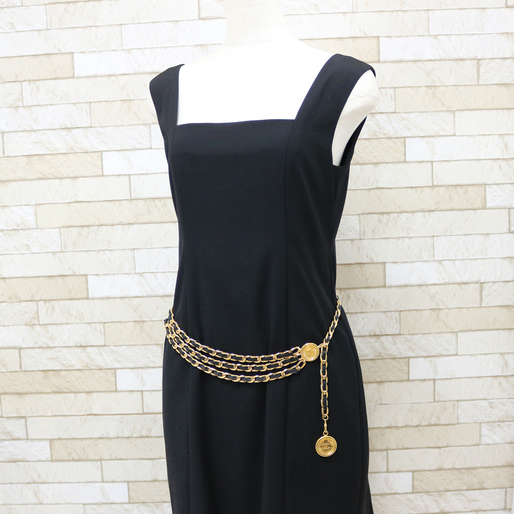 中古】 シャネル CHANEL ベルト チェーンベルト ココマーク 3連