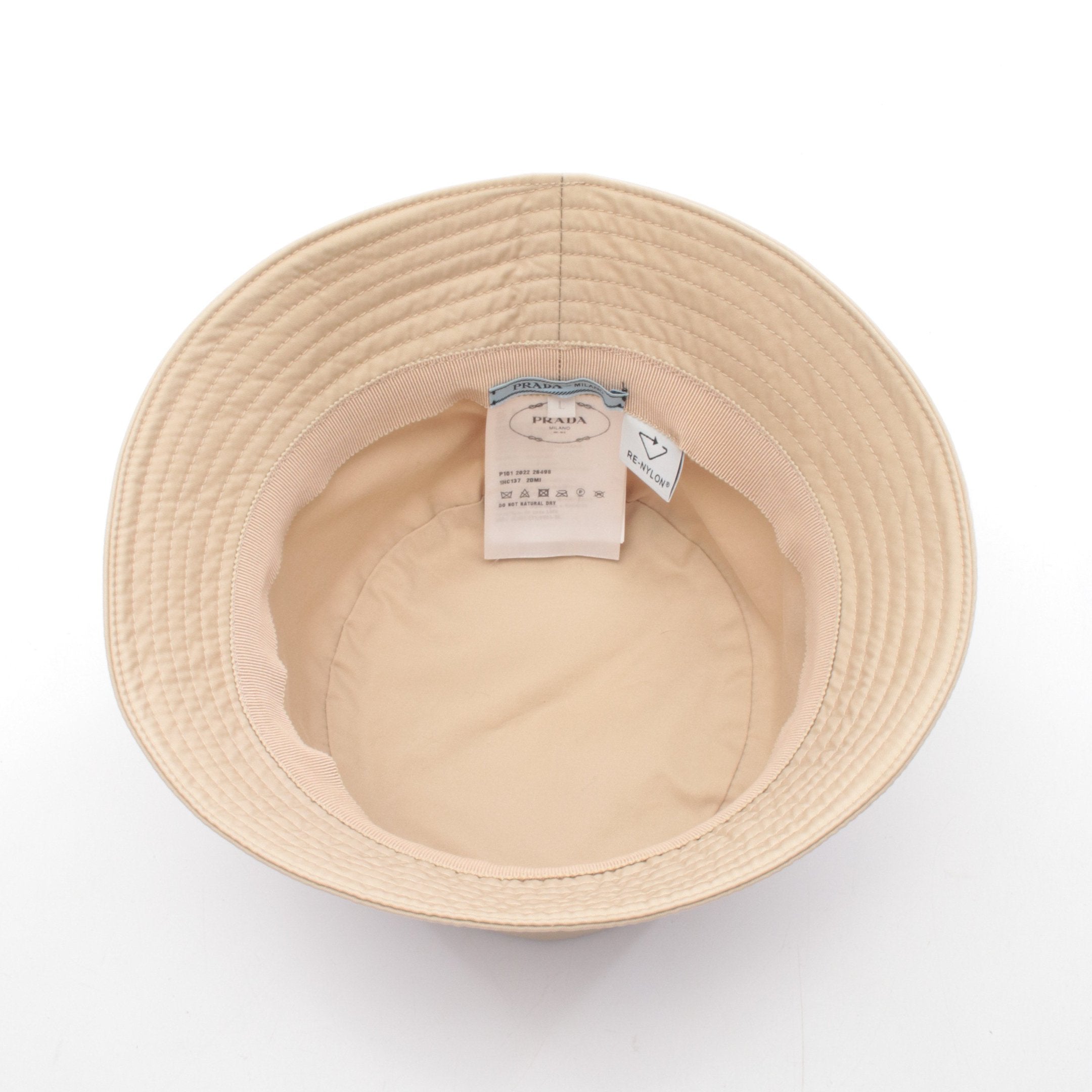 Re-Nylon トライアングルロゴ バケット ハット ナイロン ベージュ