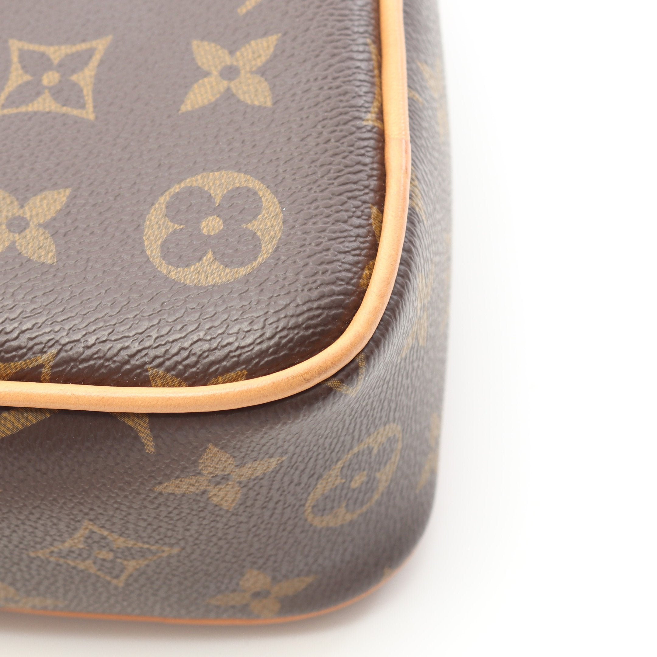 サック クール モノグラム ショルダーバッグ PVC レザー ブラウン ルイ