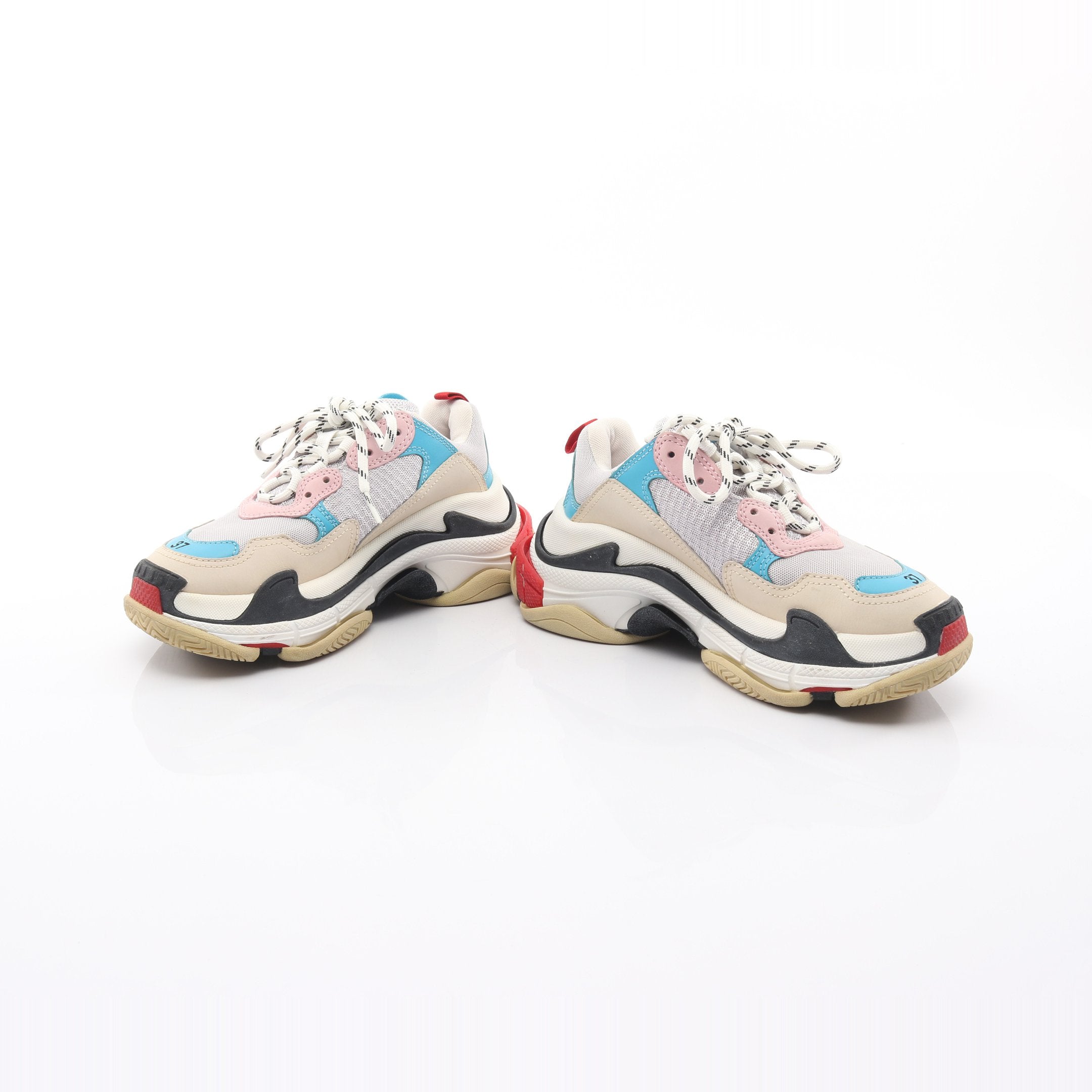 TRIPLE S トリプルS スニーカー レザー ファブリック ベージュ マルチ