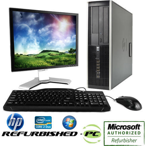 HP HP Desktop Computer Tower Core 2 Duo Windows 10 LCD Monitor