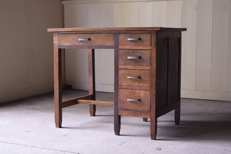 アンティーク きれいな木目 木味 片袖机 | REFACTORY antiques