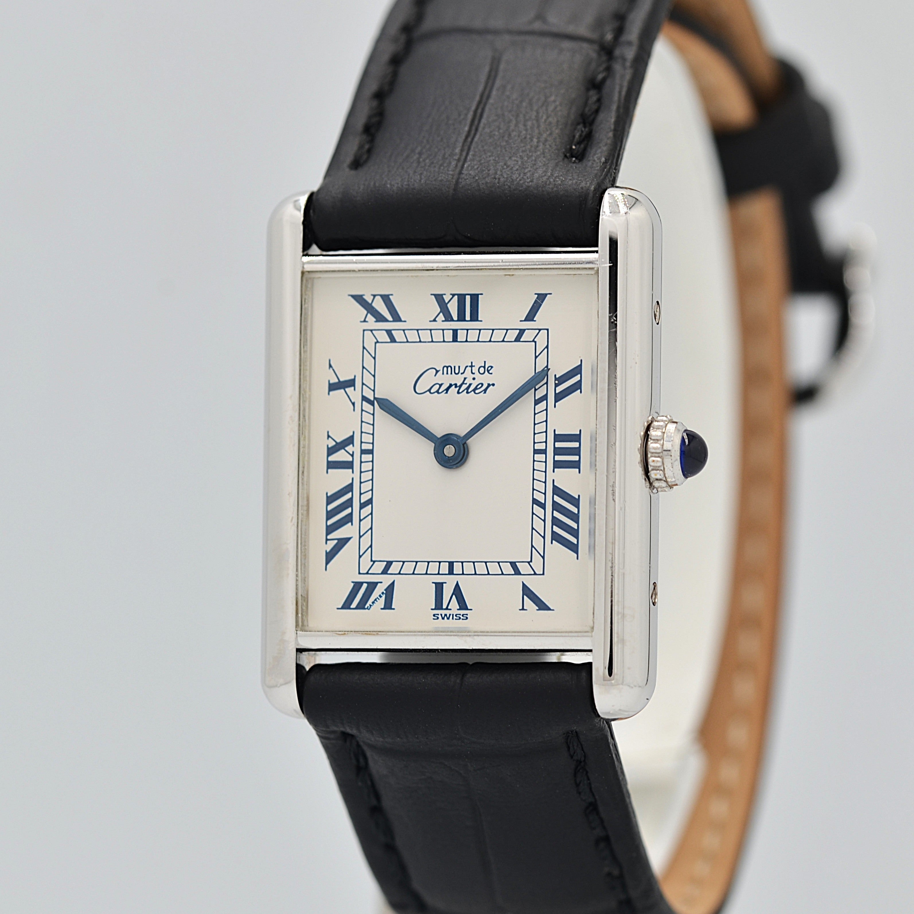 Cartier】カルティエ マストタンク LMシルバーQZ 純正尾錠付き