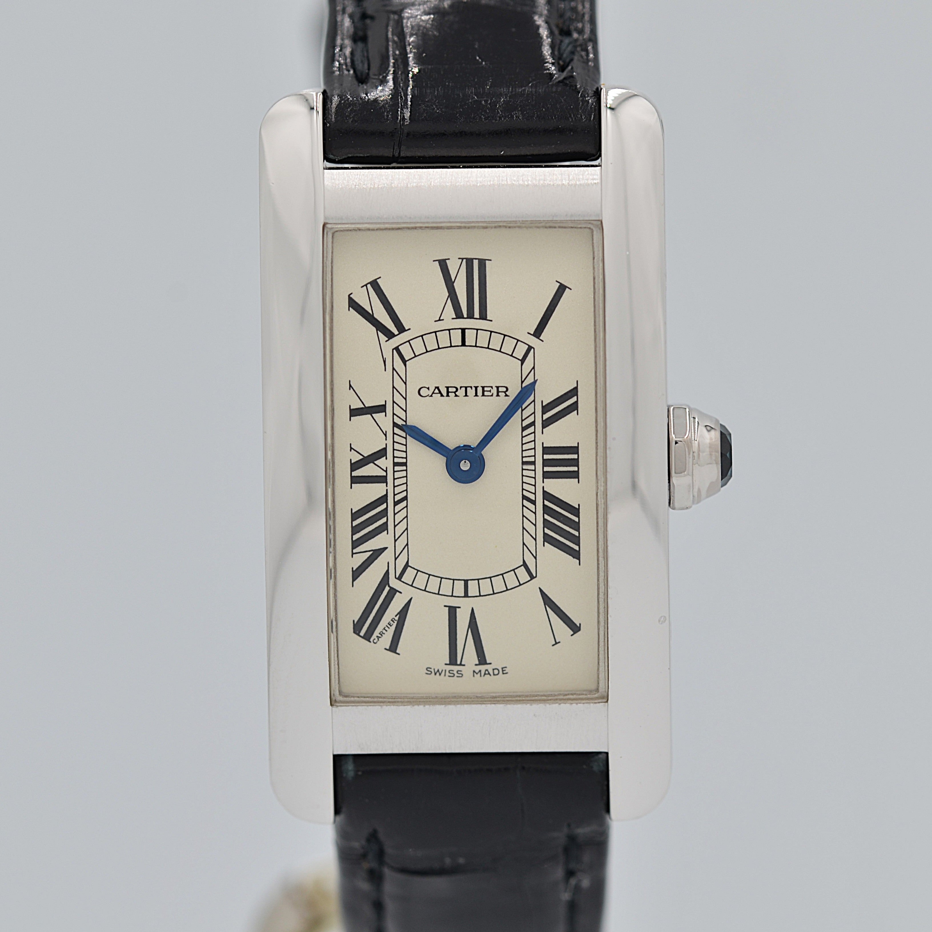Cartier】カルティエタンクアメリカン SM 18KWG 純正18KWG尾錠付き
