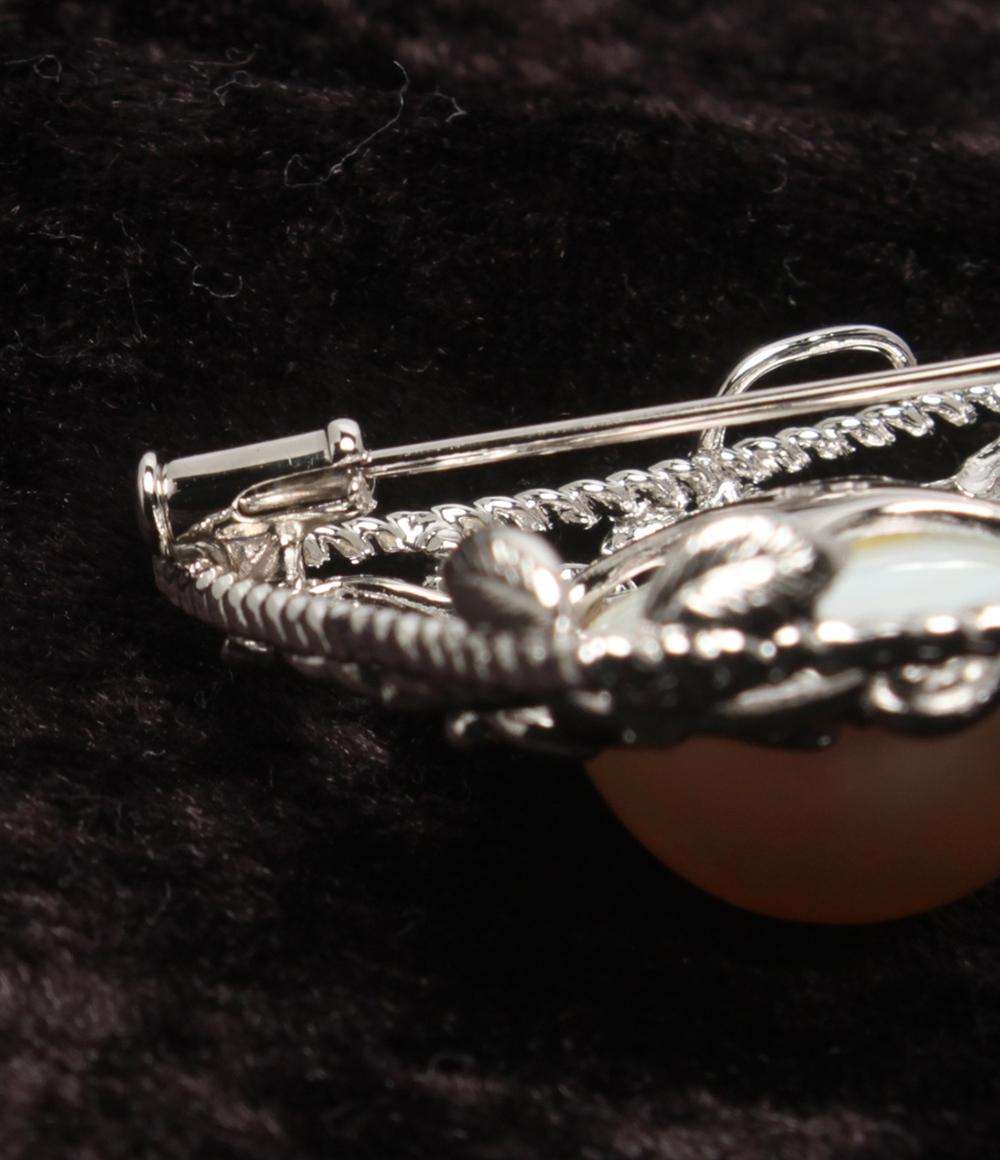 美品 TASAKI ブローチ ペンダントトップ SV マベパール 16.6mm トリ