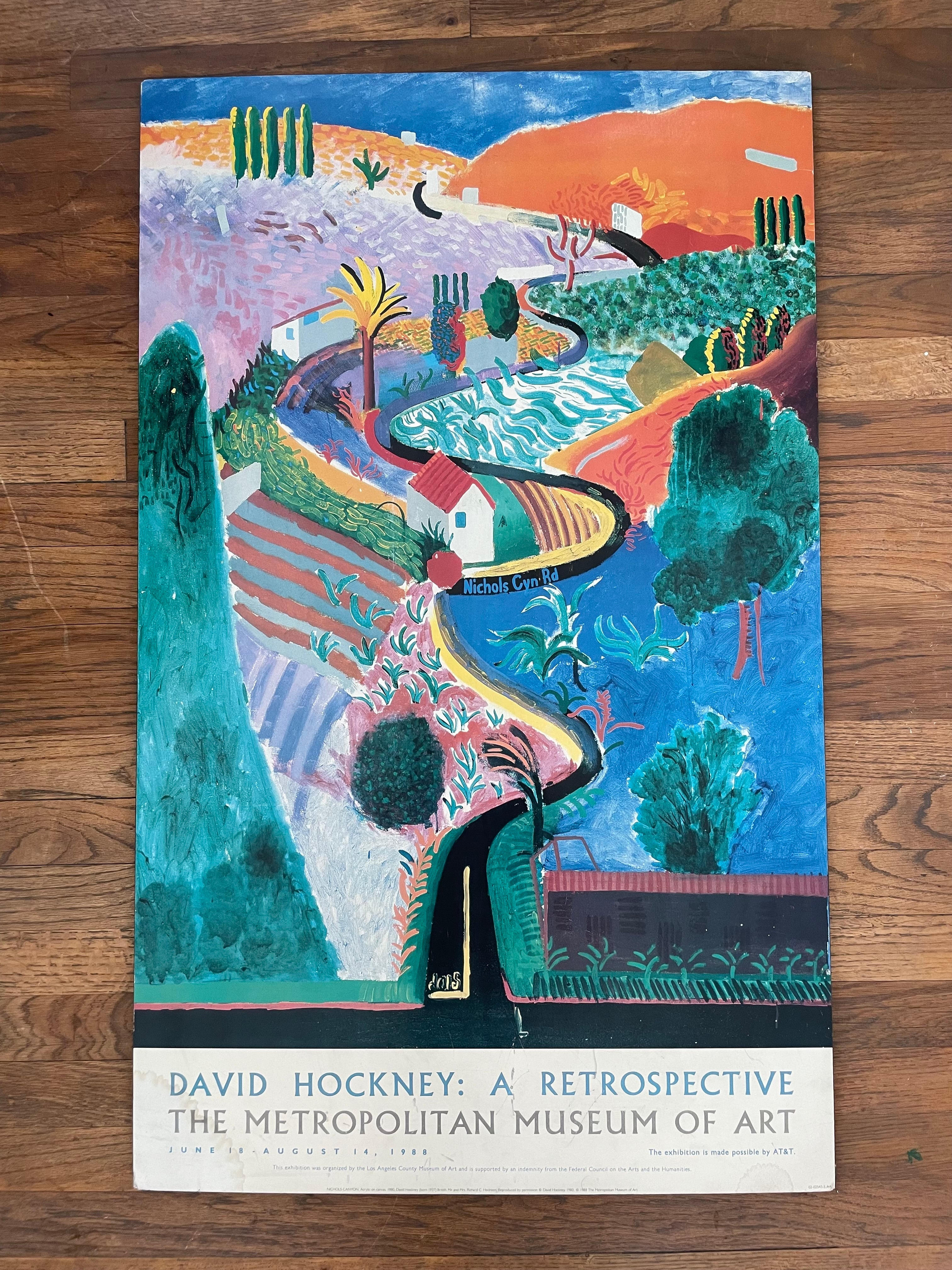 Rare 1988 David Hockney Nichols Canyon Exhibition Poster