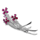 ルビー 2.63ct ダイヤモンド プラチナ ブローチ【品質保証書/宝石鑑別