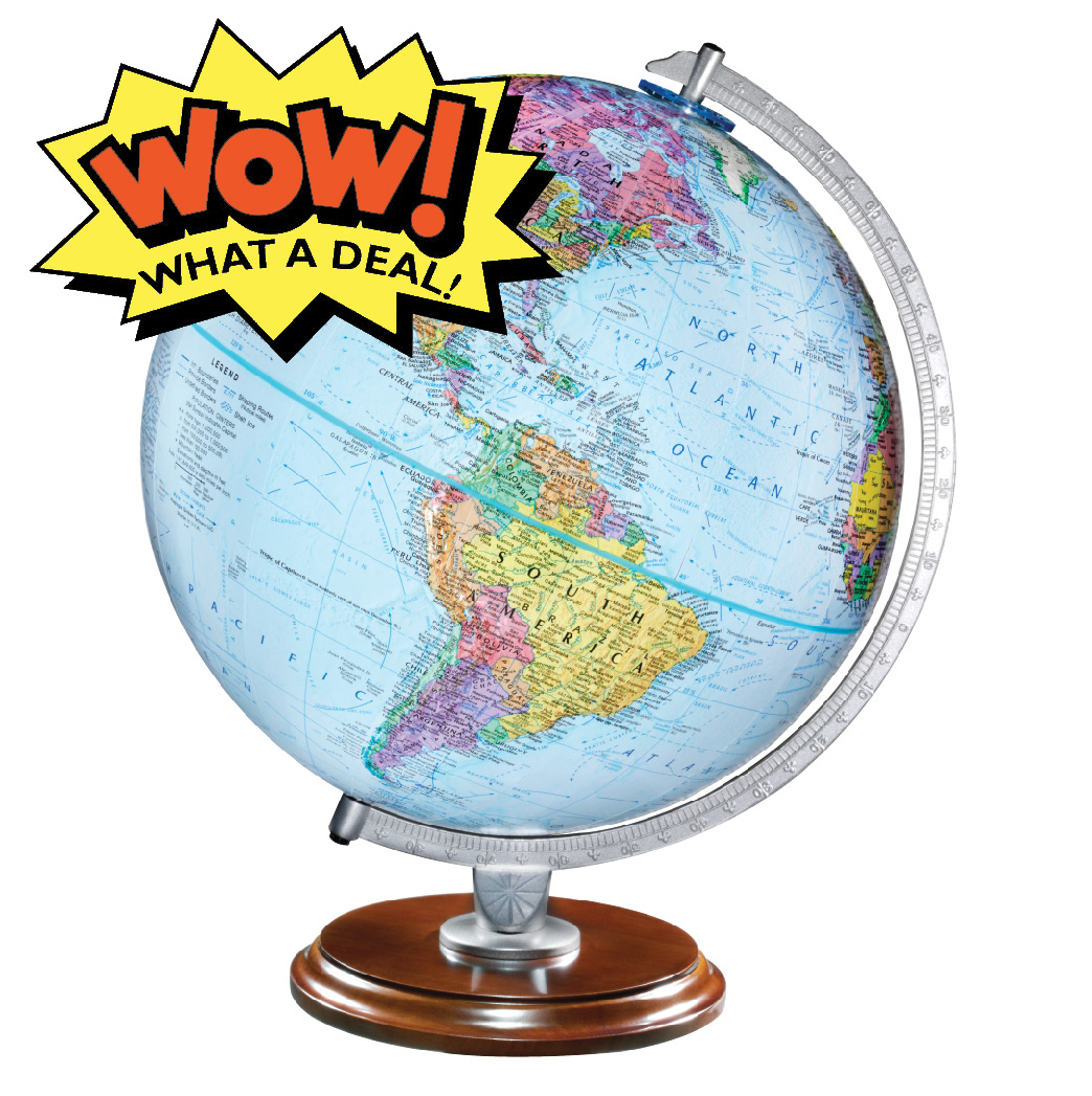 Replogle Standard 12″ Blue Raised Relief Desk | Replogle Globes