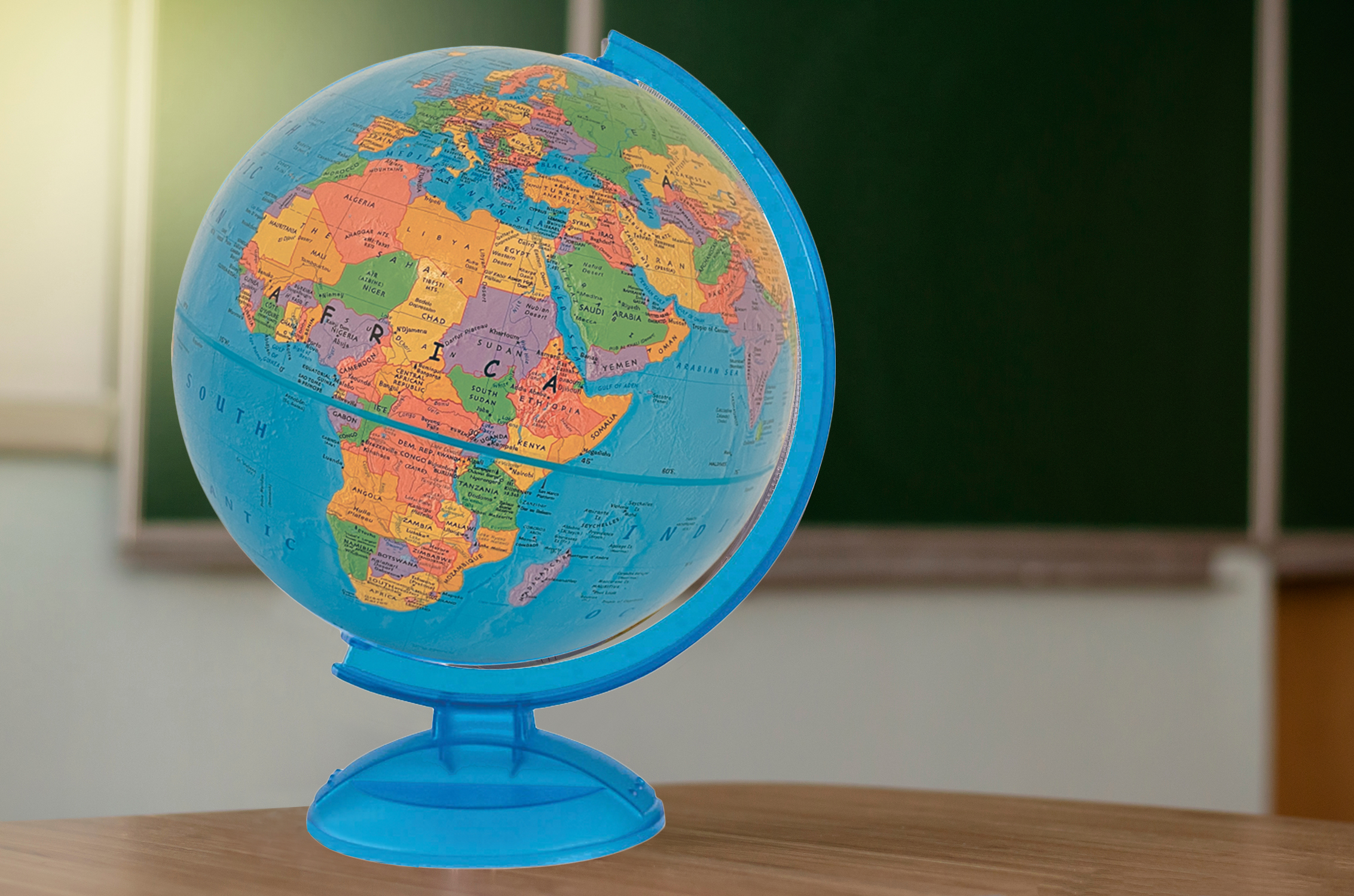 Adventurer 12″ Blue Raised Relief Desk | Replogle Globes