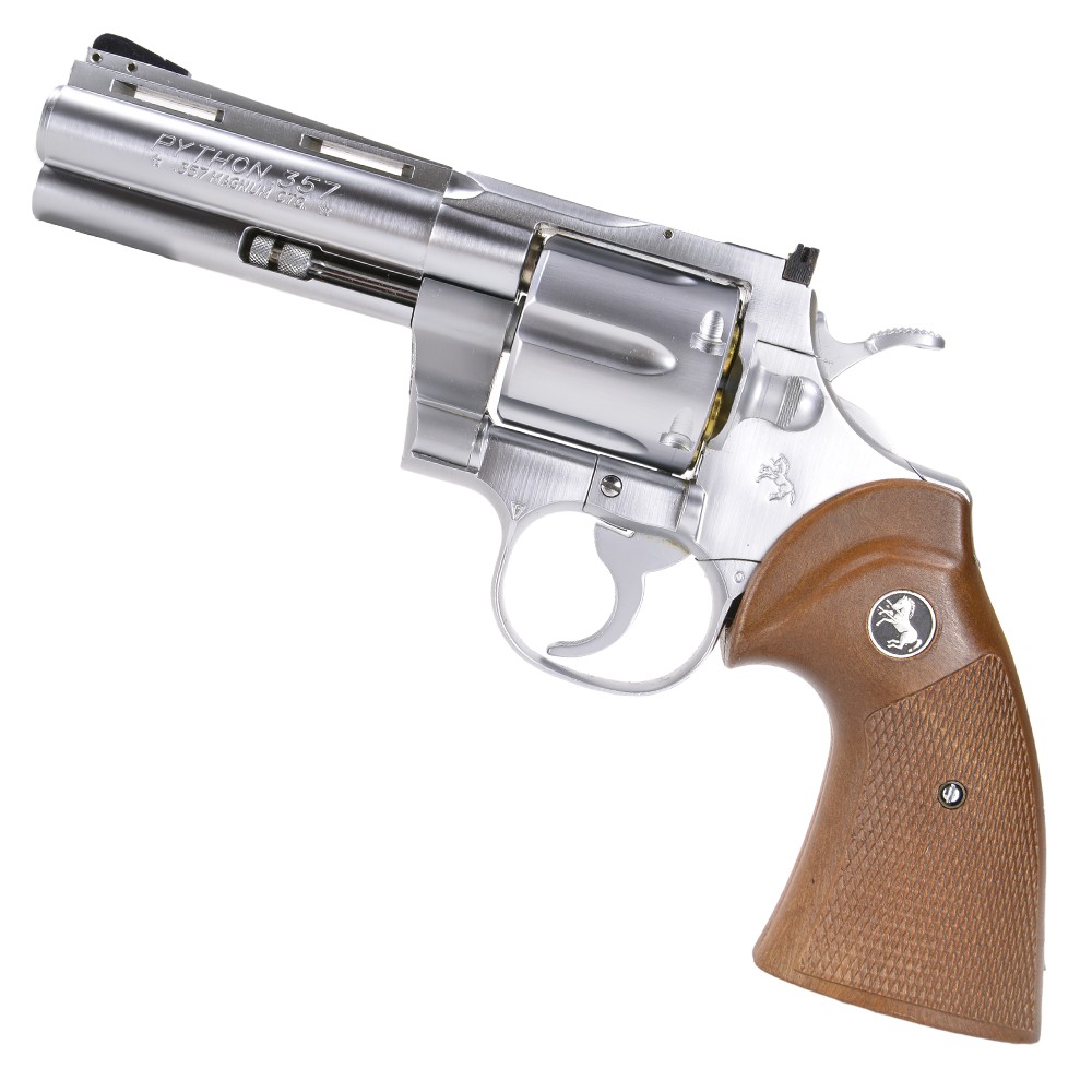 コクサイ コルトパイソン357マグナム4インチ シルバー ガスリボルバー