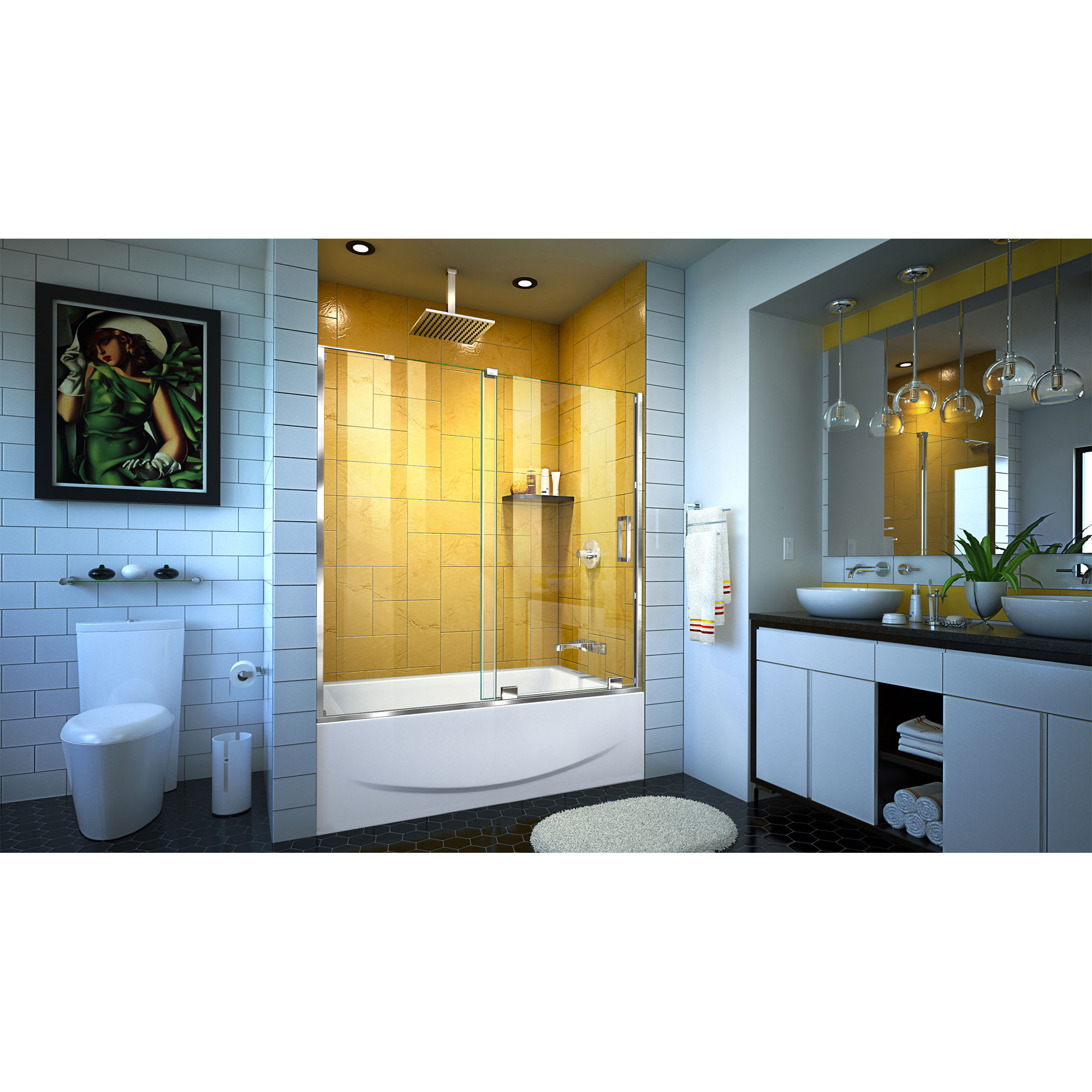 DreamLine Mirage-Z 56 - 60 inch W x 58 inch H Frameless Sliding