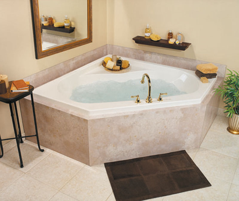 Cavalcade Elements 60 x 60 Acrylic Corner Front-Center Drain