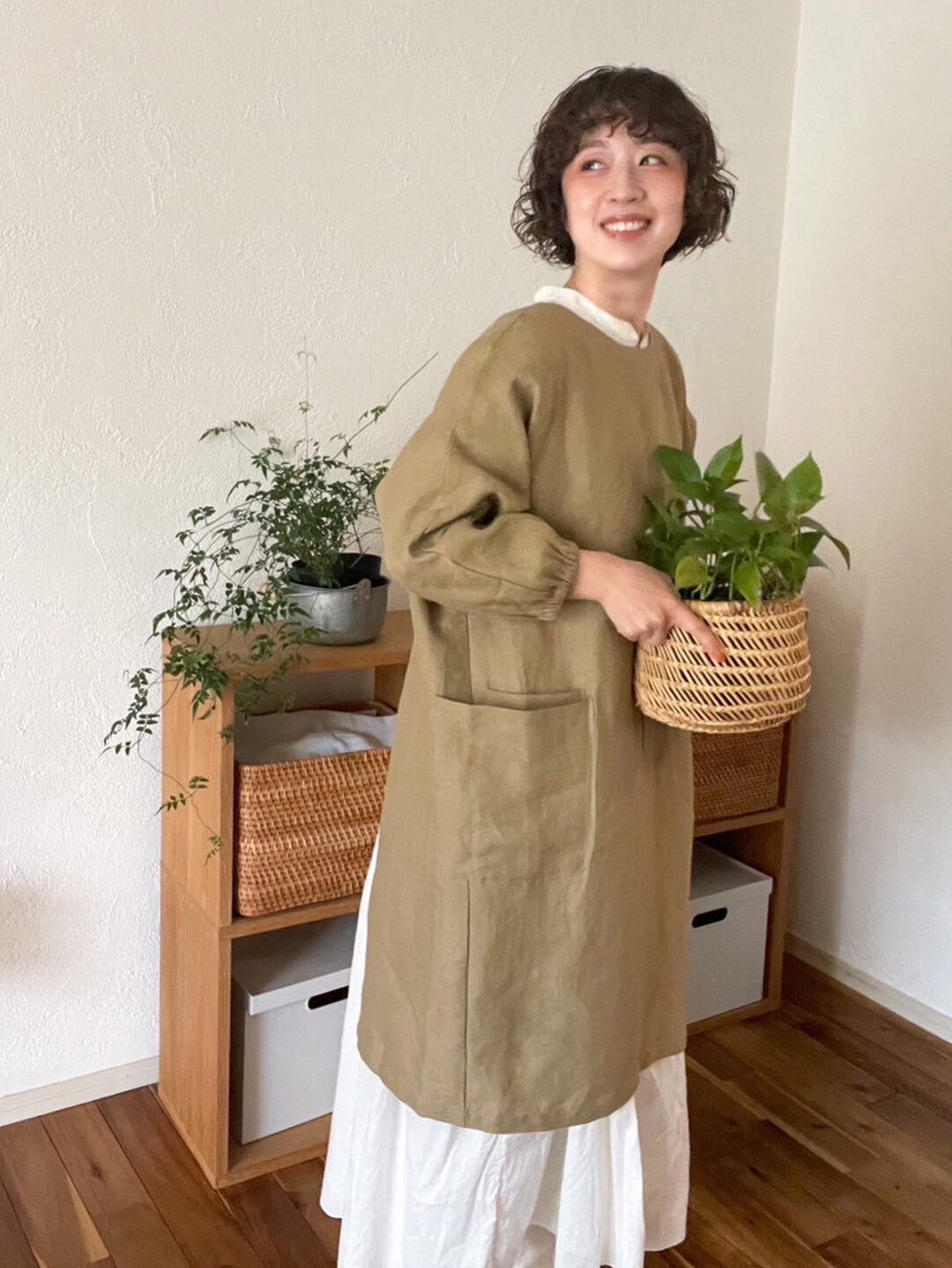 TUTIE.｜【コラボ別注新色】リネン太番手ムジKappogi / 割烹着