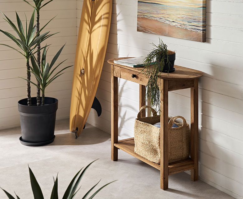 コンソール デスク テーブル 天然木 木製 ウッド 古材 約 W 95cm D