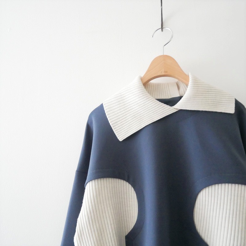 ENFOLD ダブルクロス 1 ニットレイヤード プルオーバー