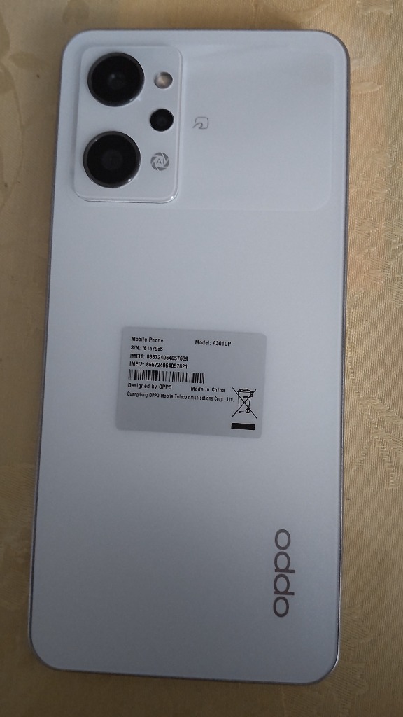 Reno SIMフリー OPPO Reno9 A A301OP ムーンホワイト RAM8GB ROM128GB