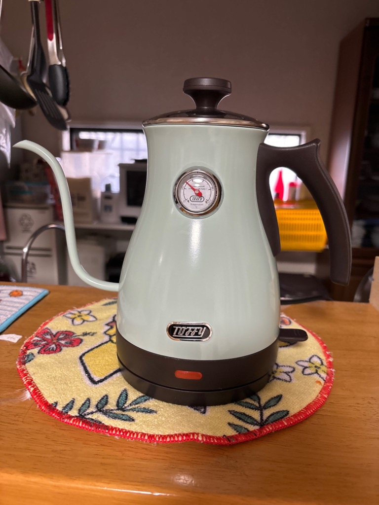 LADONNA Toffy 温度計付き電気ケトル K-KT3-PA （PALE AQUA） Toffy