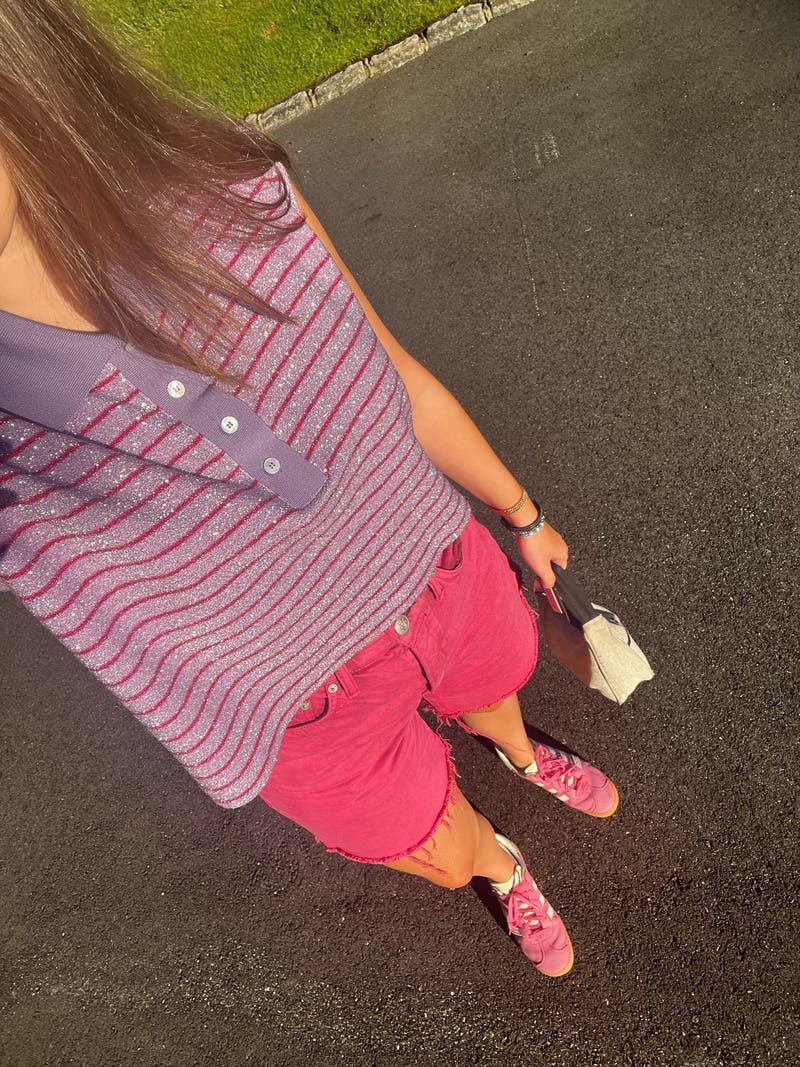 Lilac Print Crop Top by MM6 Maison Margiela | Rent the Runway