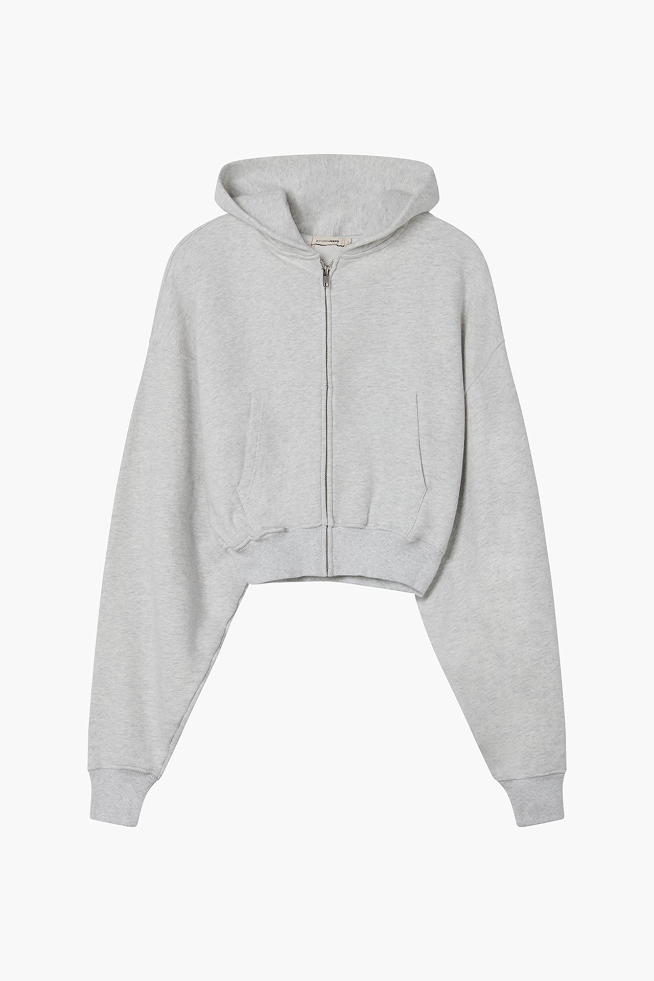 Cropped Zip Hoodie Grey