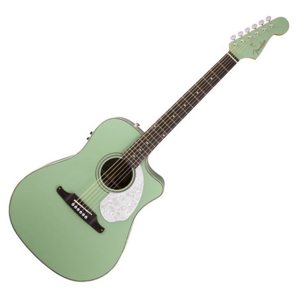 Fender Sonoran SCE Electro Acoustic Guitar, RW, Surf Green at