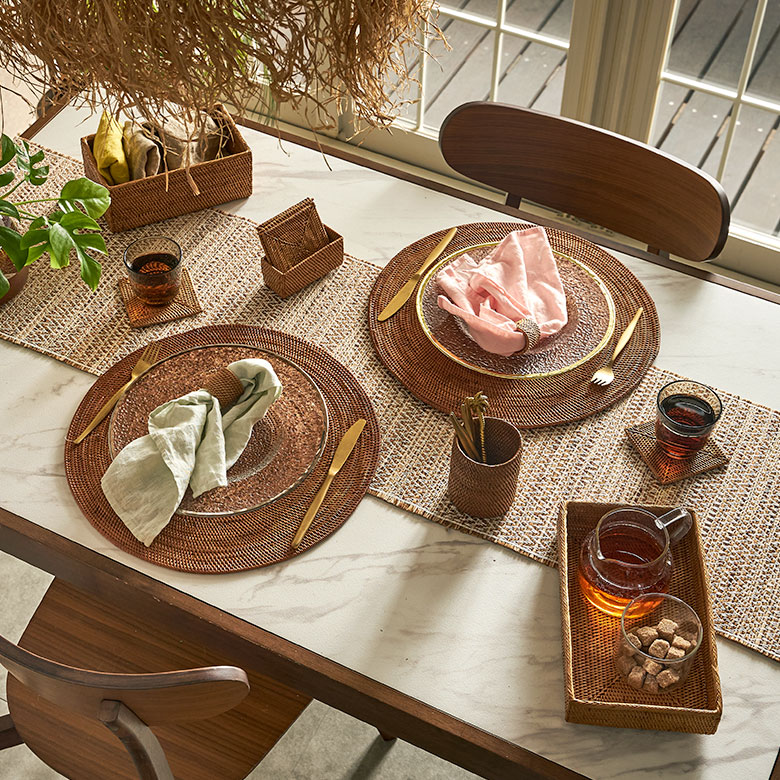 アタ製ランチョンマット バリ島産 円型 丸いランチョンマット ランチ