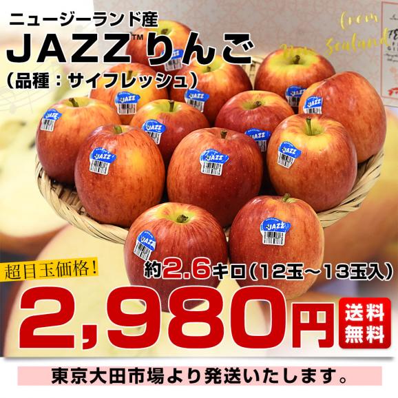 ニュージーランド産 JAZZりんご(品種:サイフレッシュ) 約2.6キロ(12玉