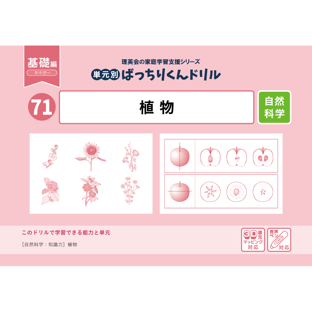71 単元別ばっちりくんドリル 植物(基礎編)｜小学校受験 合格対策問題