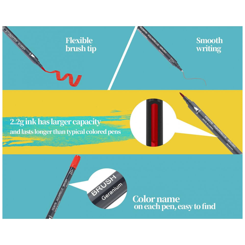 Conjunto de Canetas Artisticas 80 Cores com Ponta Fina e Ponta de