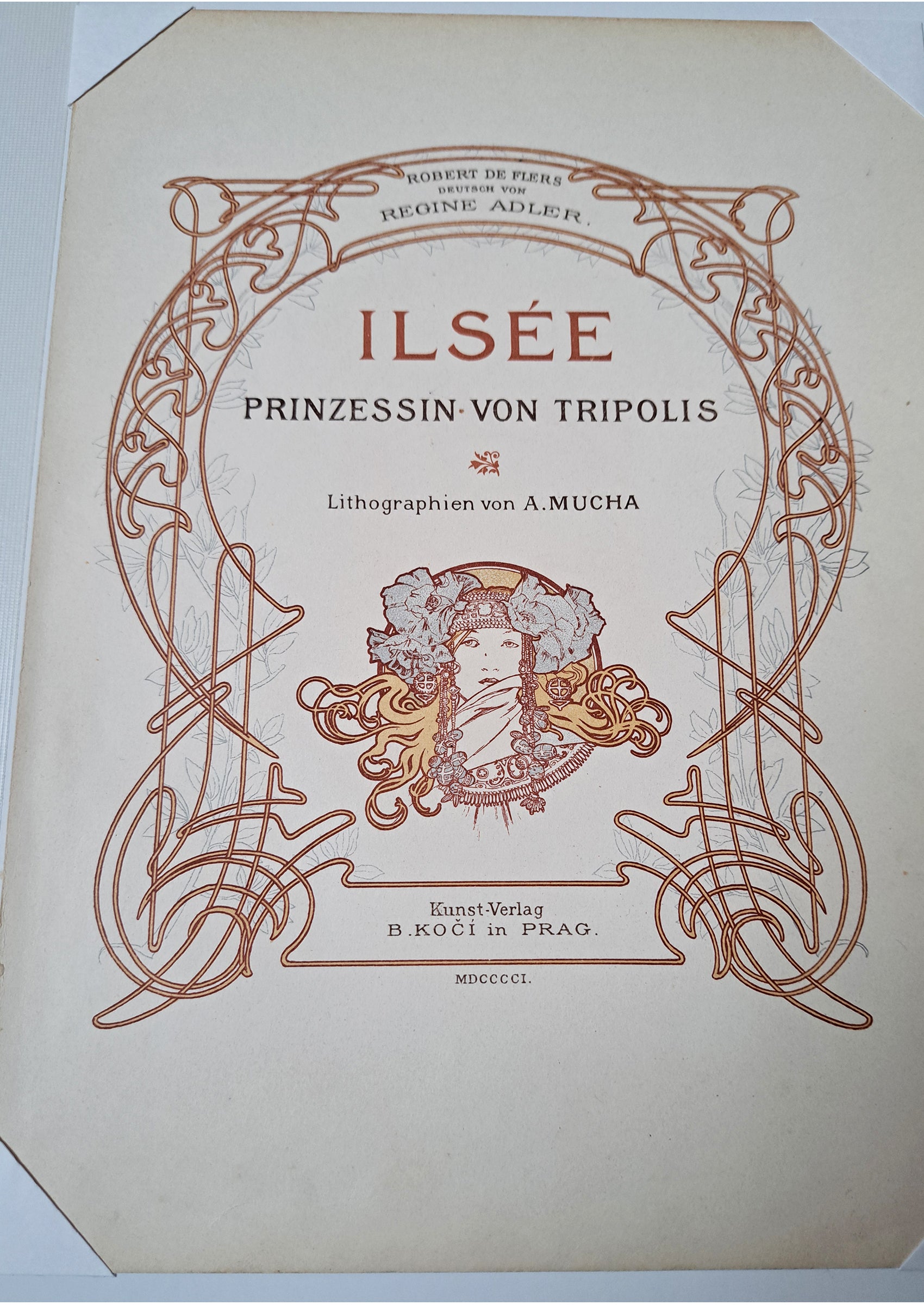 アルフォンス・ミュシャ『トリポリの姫君イルゼ』独語版タイトルページ