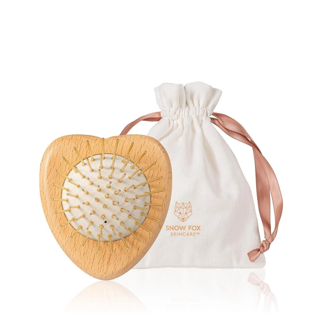Gua Sha Hair & Scalp Brush Love Heart Wooden Edition | SNOW FOX