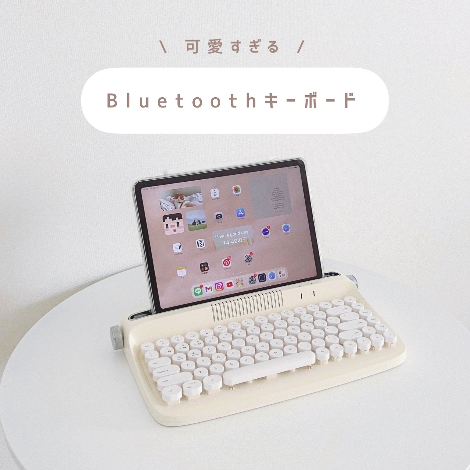 YUNZII ACTTO B303 タイプライターキーボード mac ワイヤレス レトロな