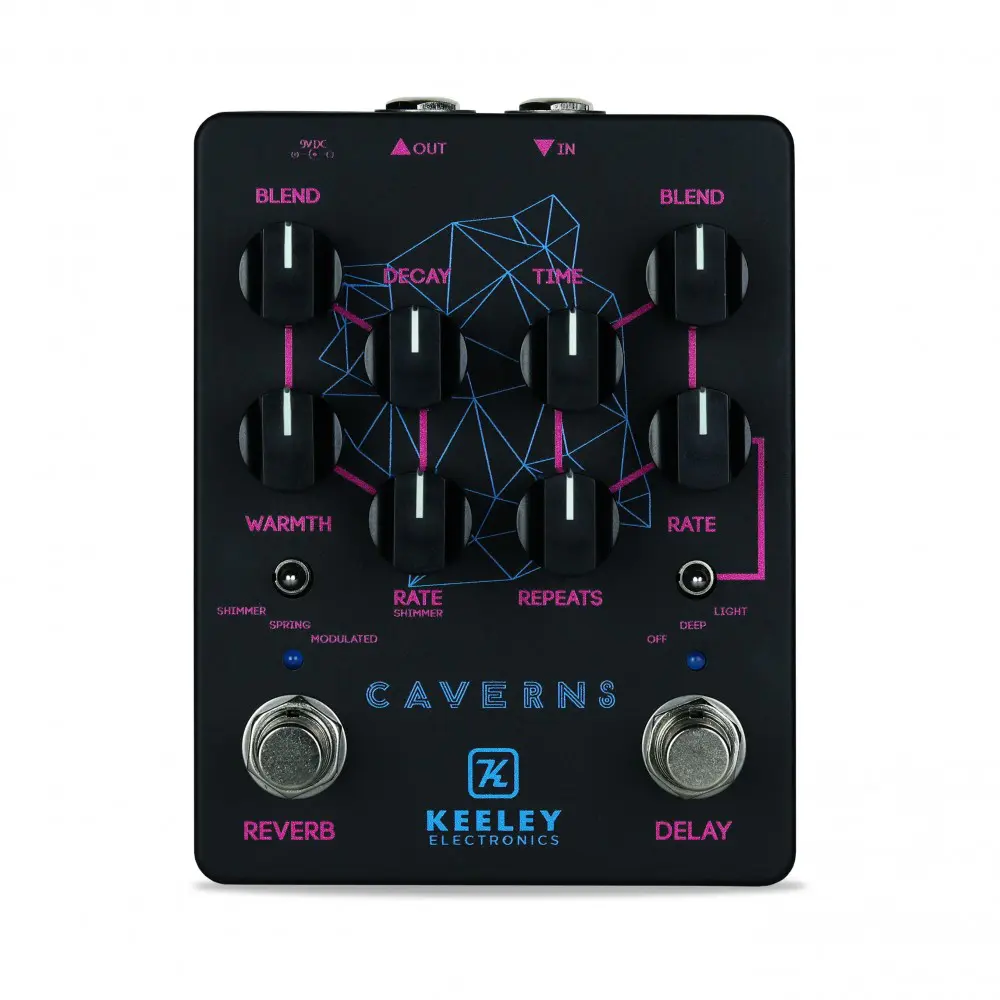 Caverns Delay Reverb v2 - Black Neon - Keeley Electronics Guitar