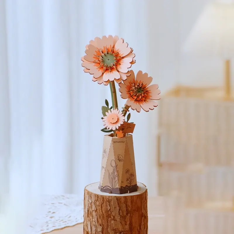 Rowood Home Decoration TW111 Light Orange Gerbera 3D Puzzle